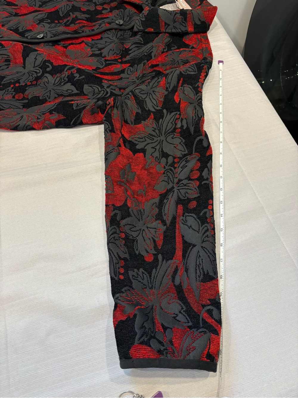 TanJay Black & Red Floral Button-Down Blazer #1253 - Picture 11 of 15
